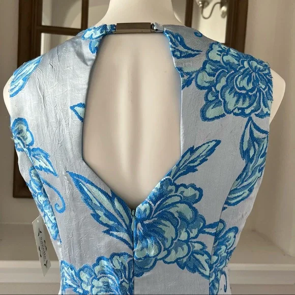 Nanette Lepore Jacquard Dress Floral Fit & Flare Blue Size 8 NWT $159.00 - Picture 9 of 15